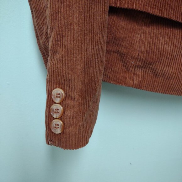Vintage Kathy Davis Burnt Orange Corduroy Blazer Jacket Size 10 - Picture 7 of 10